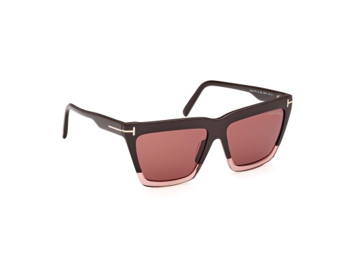 Tom Ford FT1110 EDEN - 50Z - 56 Okulary przeciwsłoneczne Brązowy, Różowy Kanciaste