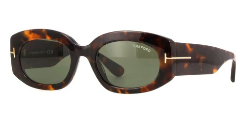 Tom Ford FT1187-F CIELLE - 52N - 54 Okulary przeciwsłoneczne Havanna Owalny