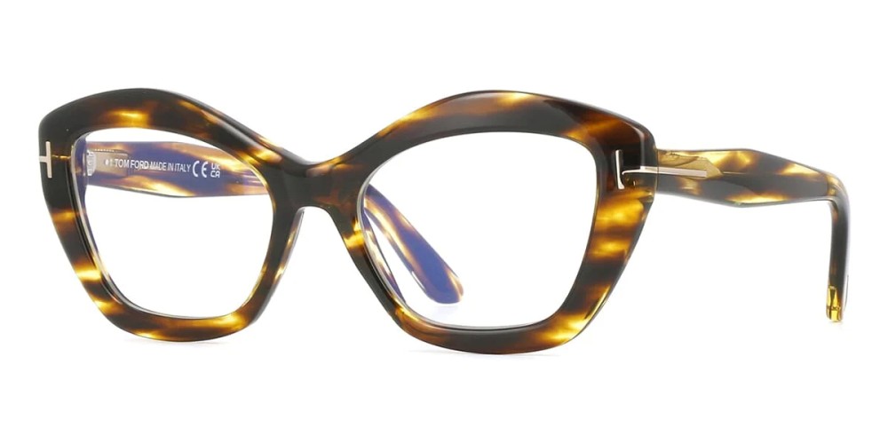 Tom Ford TF6044-B - 055 - 54 - Z SOCZEWKAMI Z FILTREM ŚWIATŁA NIEBIESKO-FIOLETOWEGO Oprawki korekcyjne Havanna Kocie oczy