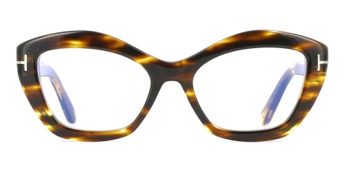 Tom Ford TF6044-B - 055 - 54 - Z SOCZEWKAMI Z FILTREM ŚWIATŁA NIEBIESKO-FIOLETOWEGO Oprawki korekcyjne Havanna Kocie oczy
