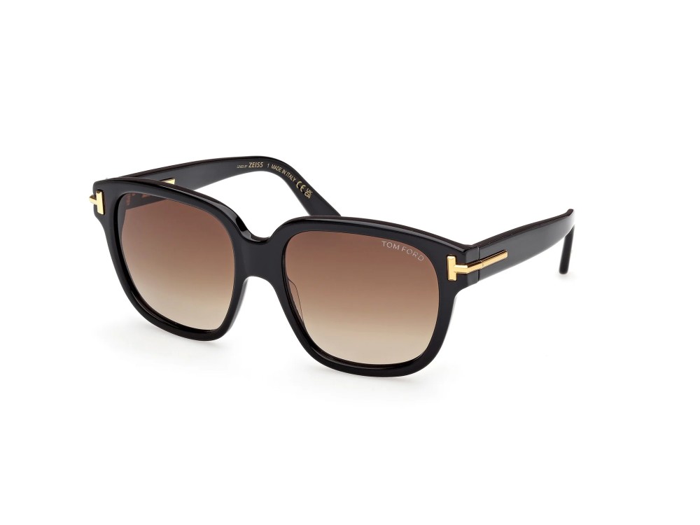 Tom Ford FT1236 ICON COLLECTION - 01F - 58 Okulary przeciwsłoneczne Czarny Pillow (zaokrąglony)