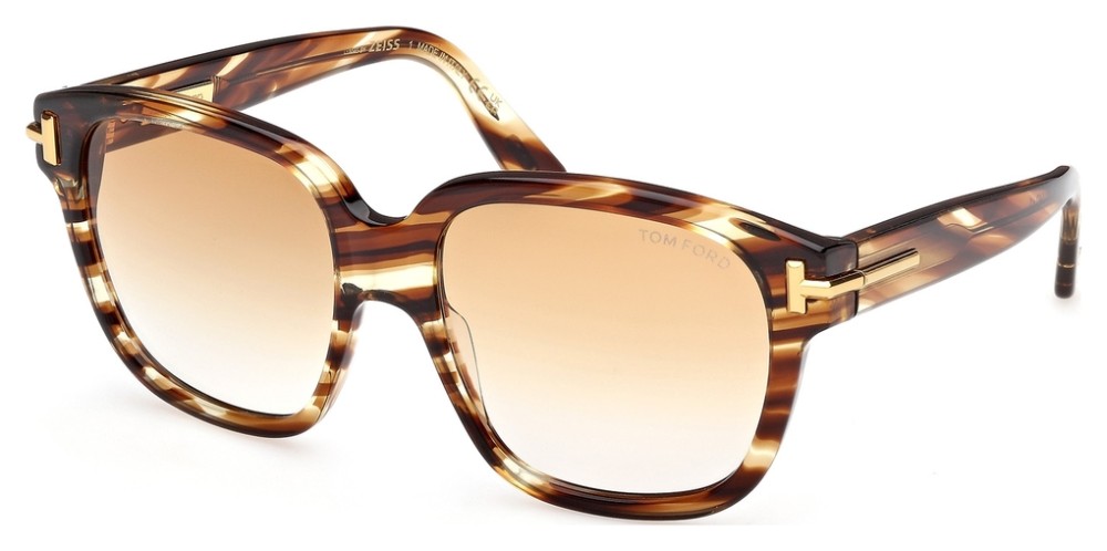 Tom Ford FT1236-F ICON COLLECTION - 55F - 58 Okulary przeciwsłoneczne Havanna Kanciaste