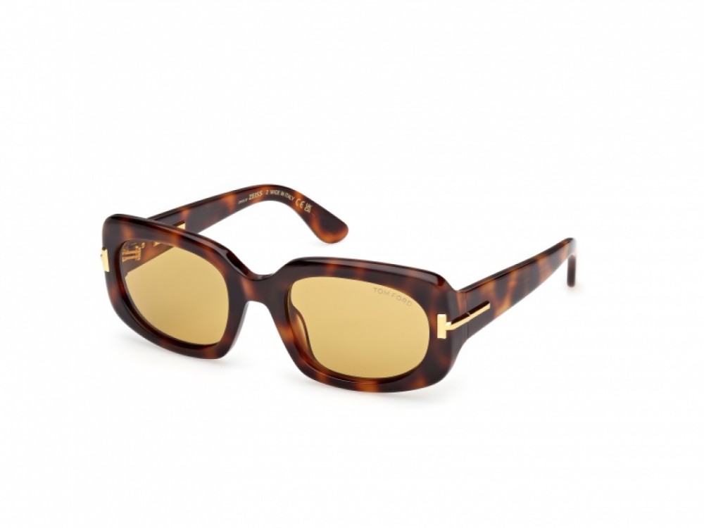 Tom Ford FT1253 ICON COLLECTION - 53E - 54 Okulary przeciwsłoneczne Havanna Kanciaste