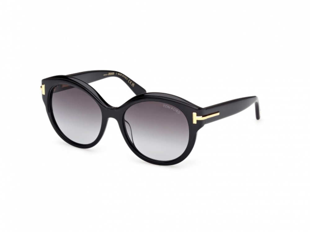 Tom Ford FT1251 ICON COLLECTION - 01B - 57 Okulary przeciwsłoneczne Czarny Pillow (zaokrąglony)