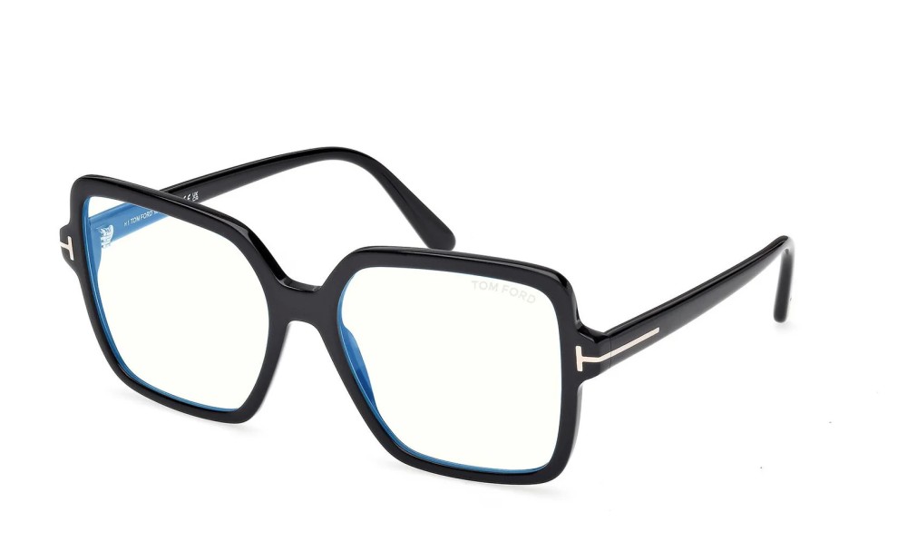 Tom Ford TF6063-B ECO - 001 - 56 - Z SOCZEWKAMI Z FILTREM ŚWIATŁA NIEBIESKO-FIOLETOWEGO Oprawki korekcyjne Czarny Kanciaste