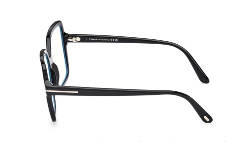 Tom Ford TF6063-B ECO - 001 - 56 - Z SOCZEWKAMI Z FILTREM ŚWIATŁA NIEBIESKO-FIOLETOWEGO Oprawki korekcyjne Czarny Kanciaste