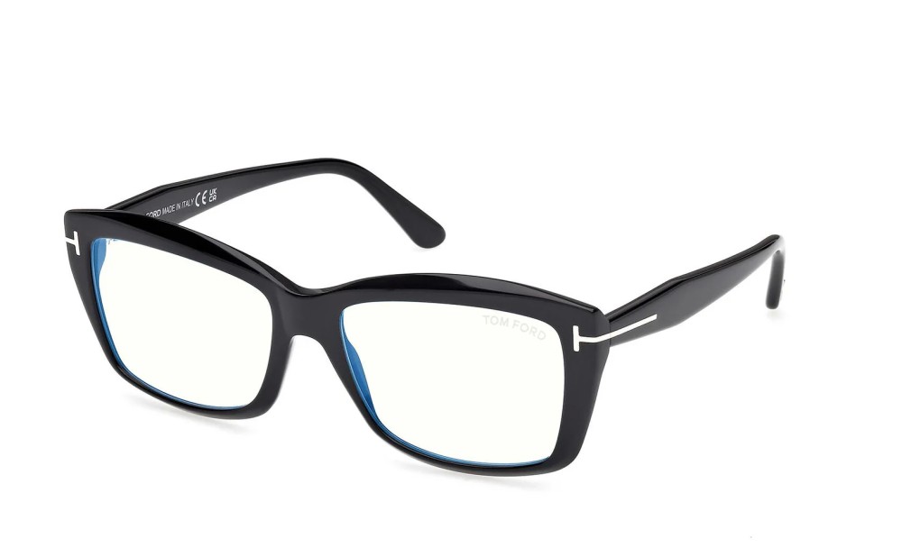 Tom Ford TF6065-B ECO - 001 - 55 - Z SOCZEWKAMI Z FILTREM ŚWIATŁA NIEBIESKO-FIOLETOWEGO Oprawki korekcyjne Czarny Kanciaste