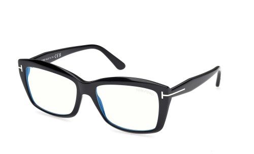 Tom Ford - Oprawki korekcyjne - TF6065-B ECO - 001 - 55 - Z SOCZEWKAMI Z FILTREM ŚWIATŁA NIEBIESKO-FIOLETOWEGO
