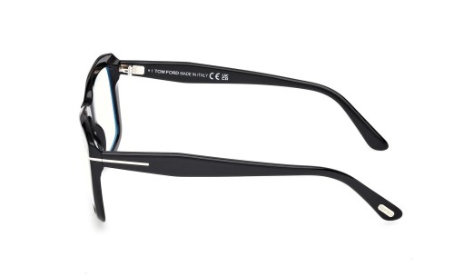 Tom Ford TF6065-B ECO - 001 - 55 - Z SOCZEWKAMI Z FILTREM ŚWIATŁA NIEBIESKO-FIOLETOWEGO Oprawki korekcyjne Czarny Kanciaste