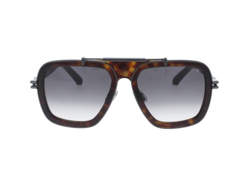 Philipp Plein SPP109 ICON - 0722 - 57 Okulary przeciwsłoneczne Havanna Pilotki (aviator)