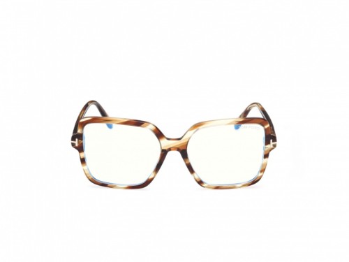 Tom Ford TF6063-B - 055 - 56 - Z SOCZEWKAMI Z FILTREM ŚWIATŁA NIEBIESKO-FIOLETOWEGO Oprawki korekcyjne Havanna Kanciaste