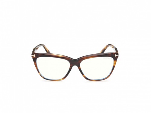 Tom Ford TF6064-B - 055 - 56 - Z SOCZEWKAMI Z FILTREM ŚWIATŁA NIEBIESKO-FIOLETOWEGO Oprawki korekcyjne Havanna Kocie oczy