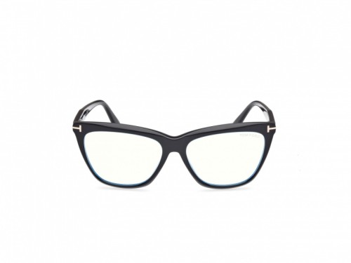 Tom Ford TF6064-B-ECO - 001 - 56 - Z SOCZEWKAMI Z FILTREM ŚWIATŁA NIEBIESKO-FIOLETOWEGO Oprawki korekcyjne Czarny Kocie oczy