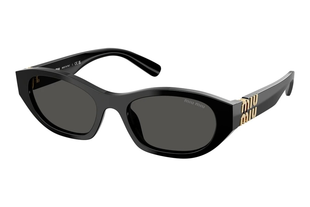 MIU MIU MU A03S - 16K08Z - 53 Okulary przeciwsłoneczne Czarny Owalny