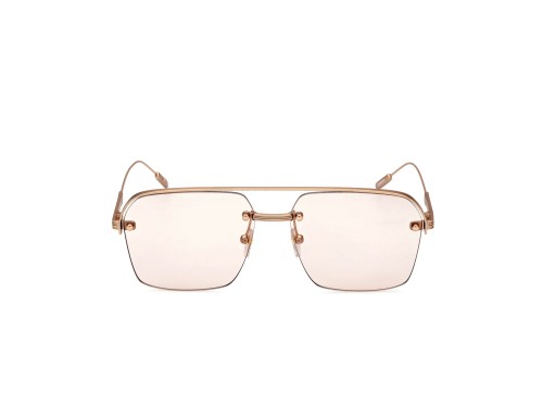 Zegna EZ0213 - 29E - 59 Okulary przeciwsłoneczne Różowe złoto Pilotki (aviator)