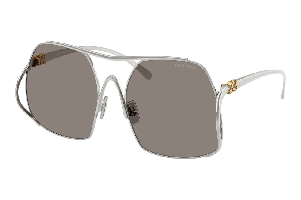 MIU MIU MU A55S - ​1BC80Q - ​57 Okulary przeciwsłoneczne Srebrny Kanciaste