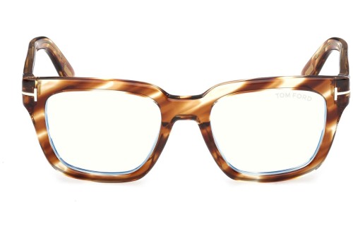 Tom Ford TF6027-B ICON COLLECTION - 055 - 52 - Z SOCZEWKAMI Z FILTREM ŚWIATŁA NIEBIESKO-FIOLETOWEGO Oprawki korekcyjne Havanna Kanciaste